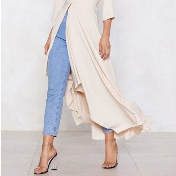 Longline Button Down Collar Shirt Dress - SMALL Sz 4 - Picture 4 of 4